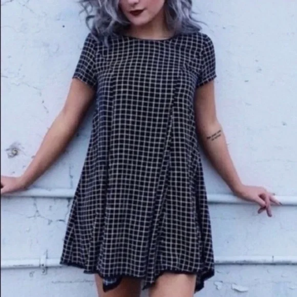 Urban Outfitters | Dresses | Uo Silence Noise Grid Mini Babydoll Dress |  Poshmark
